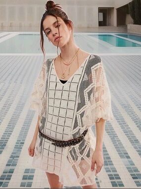 NWT Free People Sunshine Crochet Caftan OS
